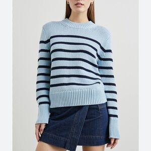 Rails Alice Light Blue and Navy Striped Sweater size M 100% cotton